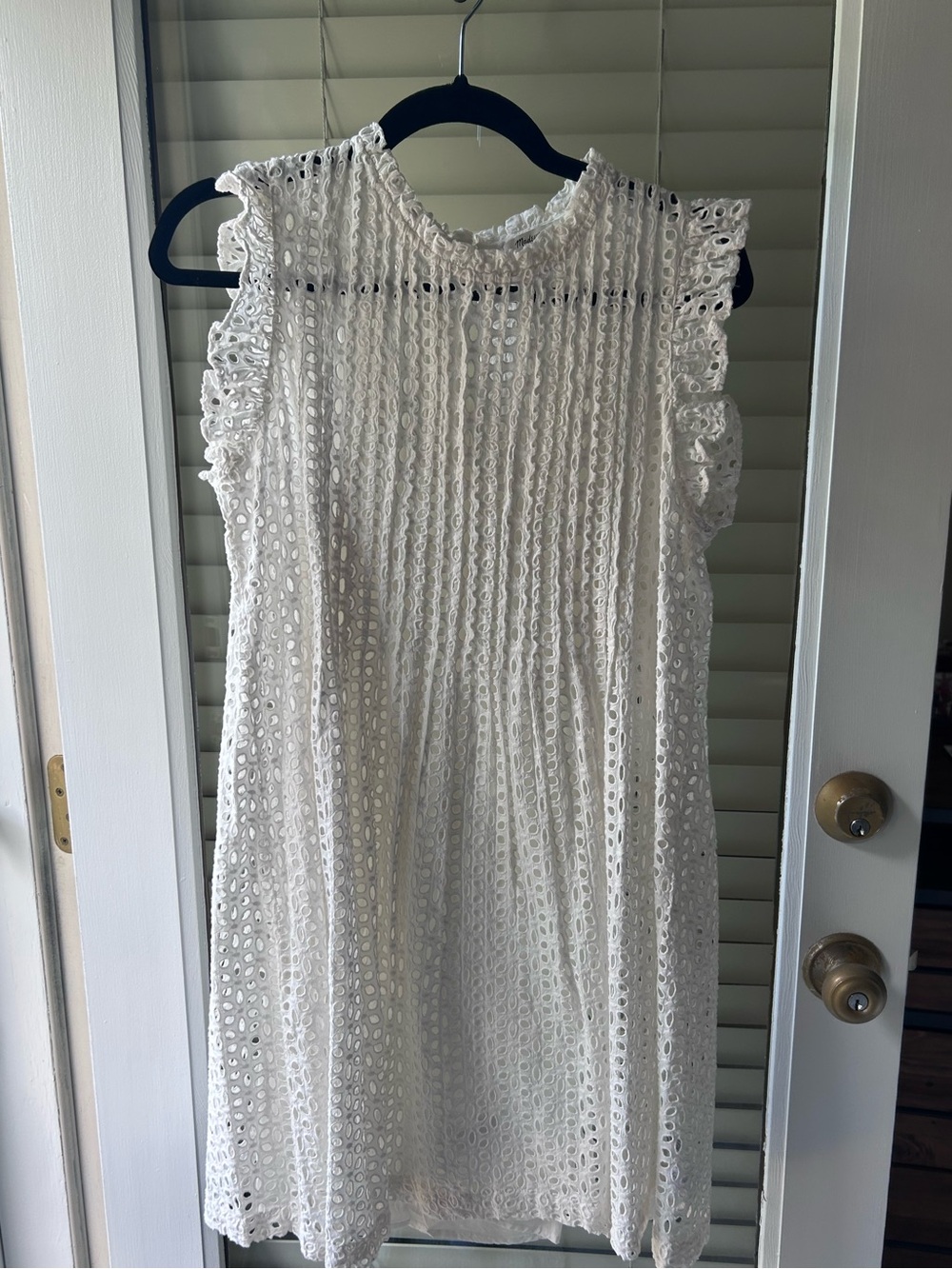 Madewell White Eyelet Sleeveless Dress with Removable Slip Lining. Size M